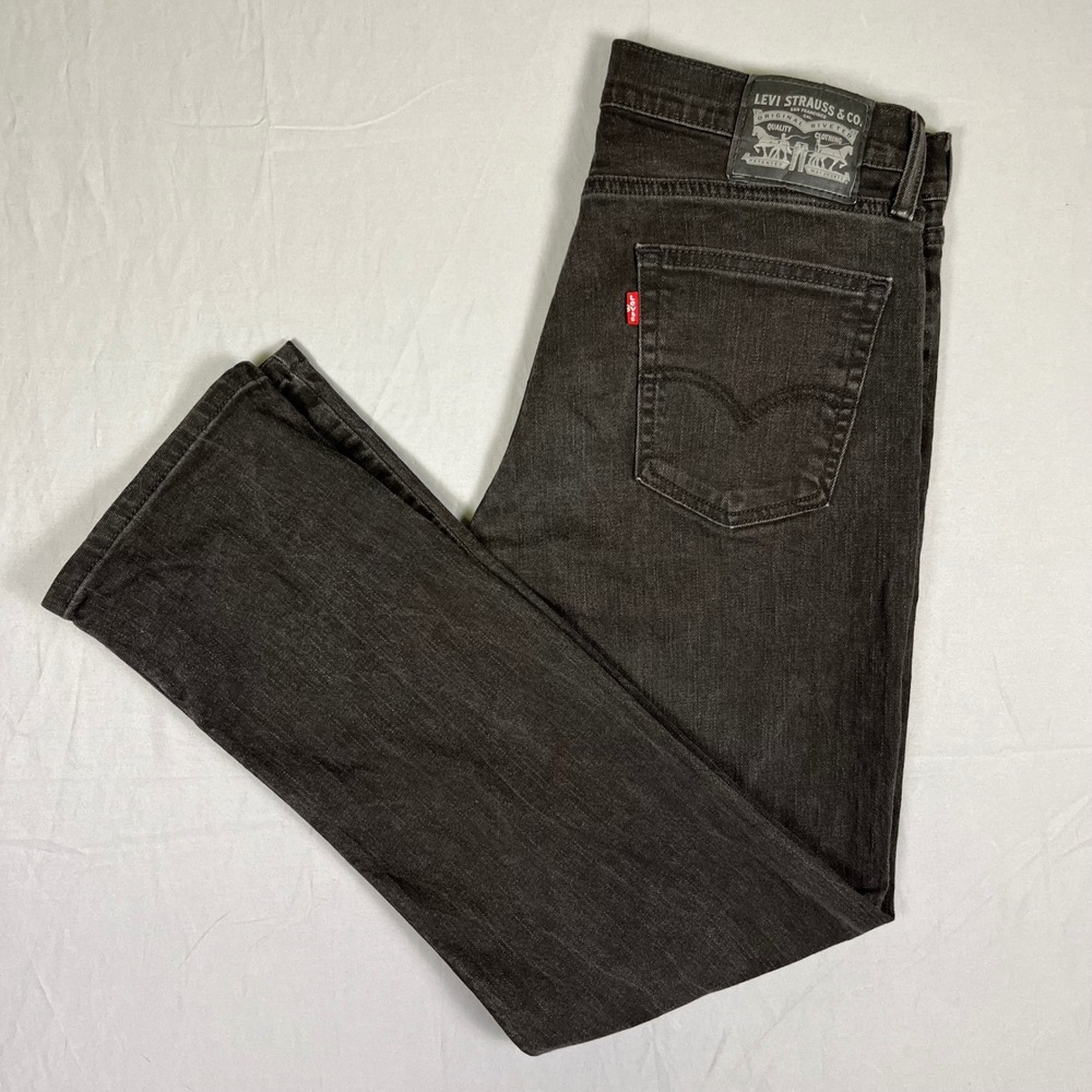Levi's 514 Straight Leg Jeans Mens 32x30 Charcoal Gray Good Stretch Denim